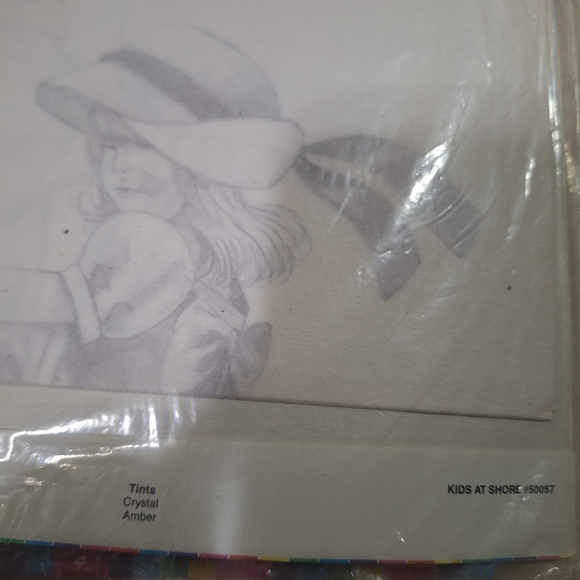 New 1990 DIZZLE Pre-Shaded Kids At The Shore 14" X 17" Sheet Hot Iron #50057 - Picture 7 of 8